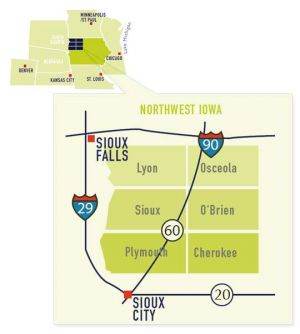 Map of Northwest Iowa Map of Northwest Iowa